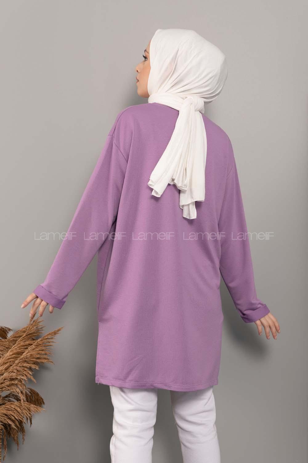 Modalamelif Müzikal Baskı Sweatshirt Lila