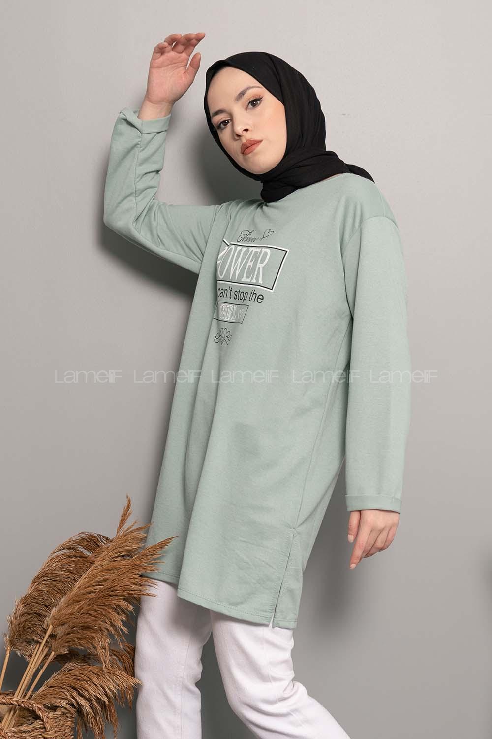 Modalamelif Power Baskı Sweatshirt Çağla Yeşili
