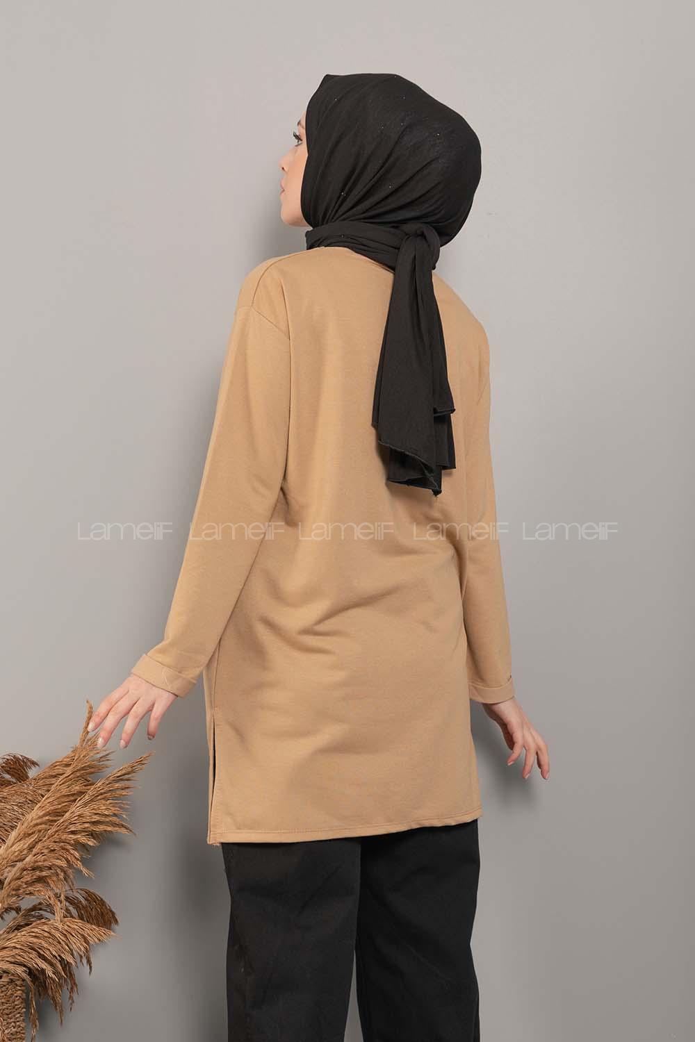 Modalamelif Power Baskı Sweatshirt Camel