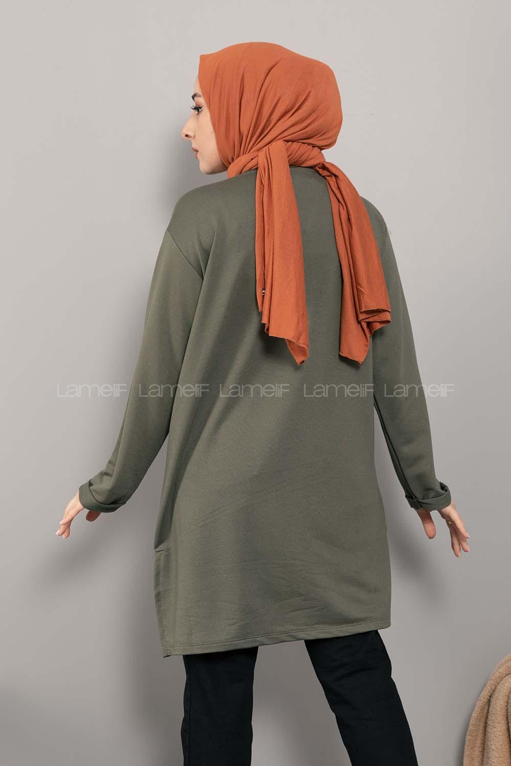 Modalamelif Power Baskı Sweatshirt Haki