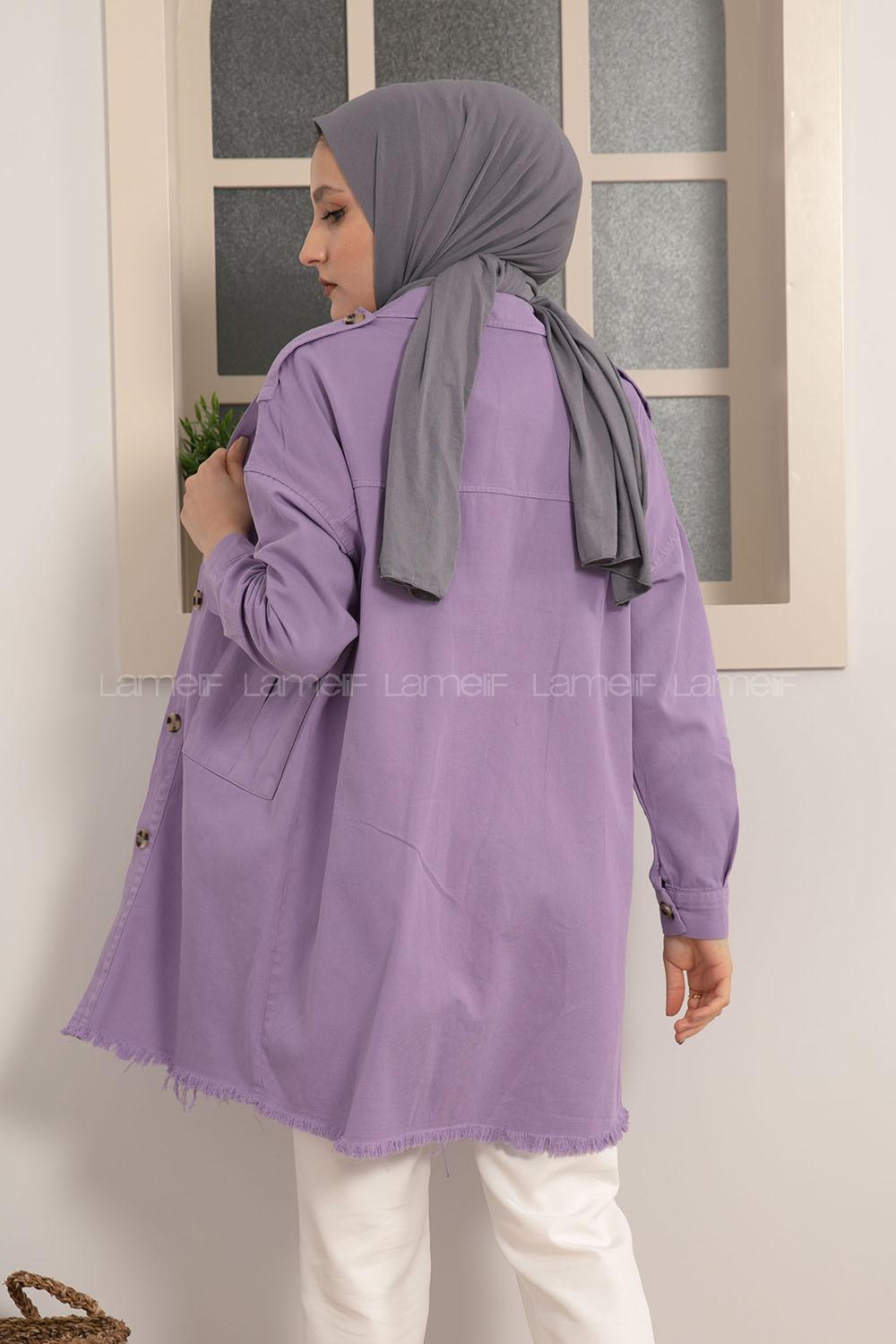 Modalamelif Omuz Apoletli Püsküllü Ceket Lila