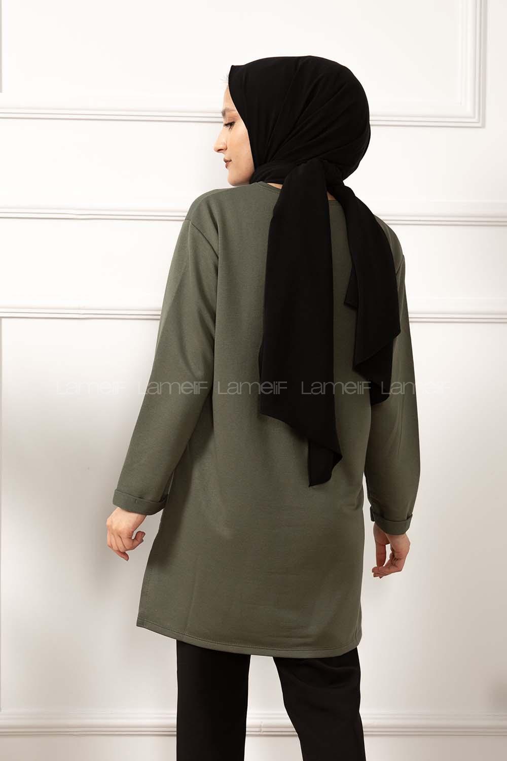 Modalamelif Dont Grow Up Baskılı Sweatshirt Yeşil