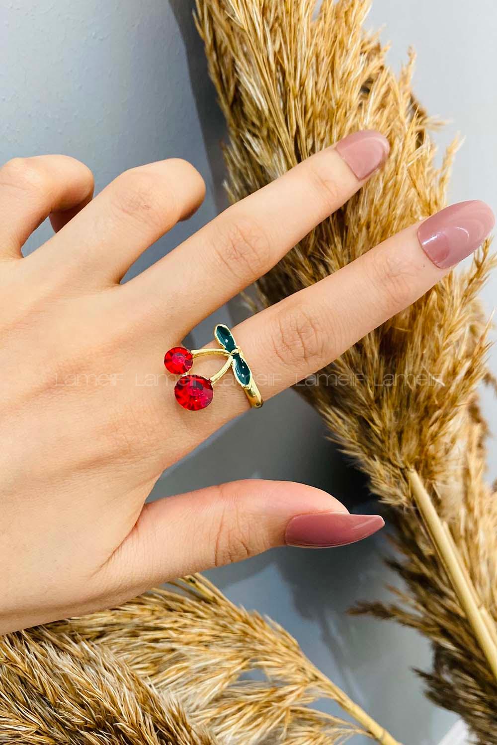 Modalamelif Gold Kiraz Yüzük