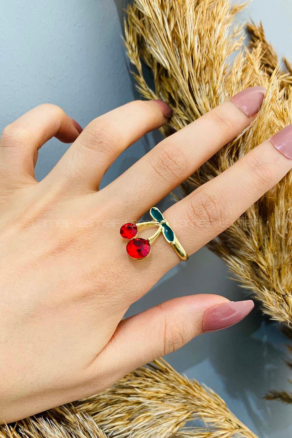 Modalamelif Gold Kiraz Yüzük