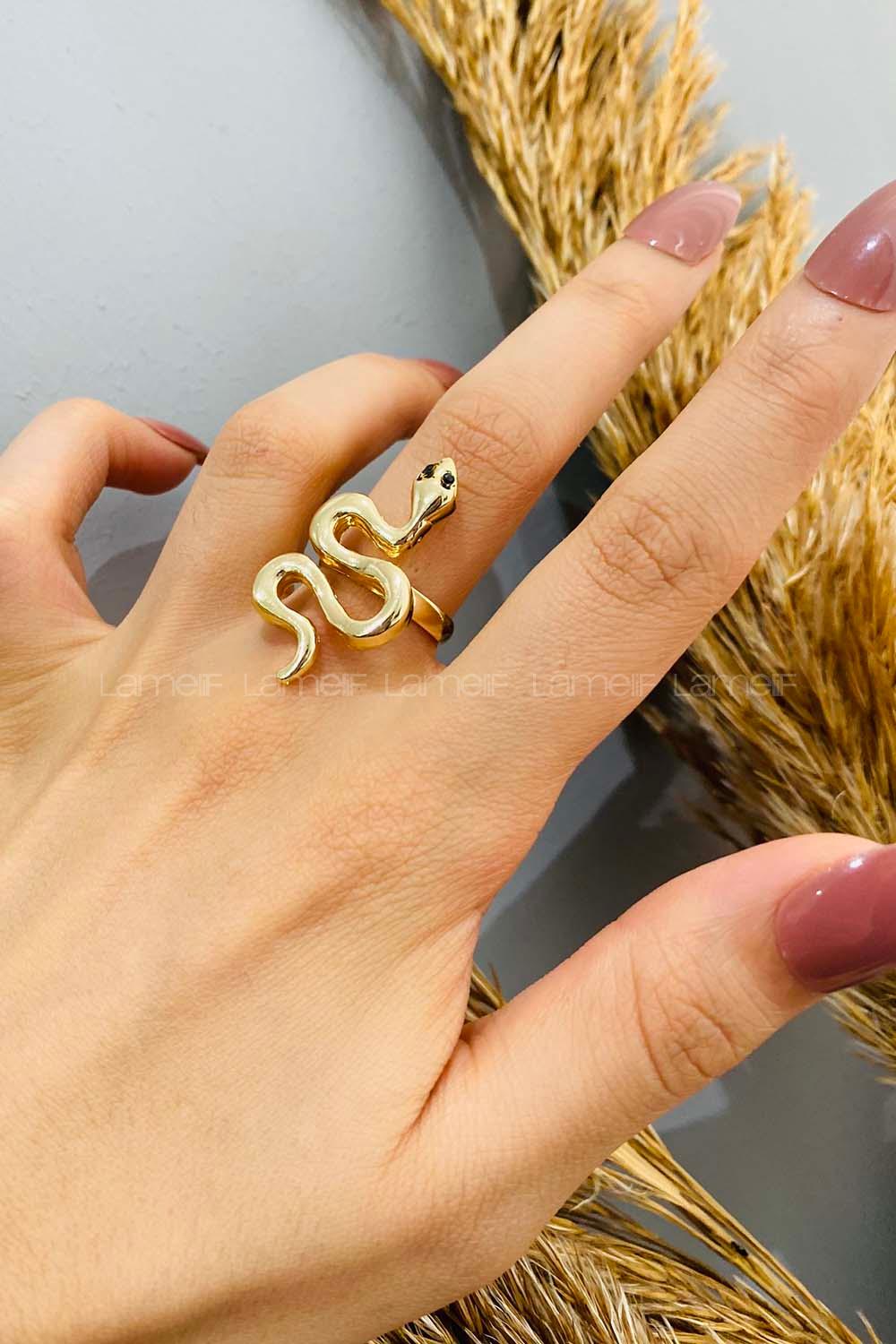 Modalamelif Gold Yılan Detay Yüzük