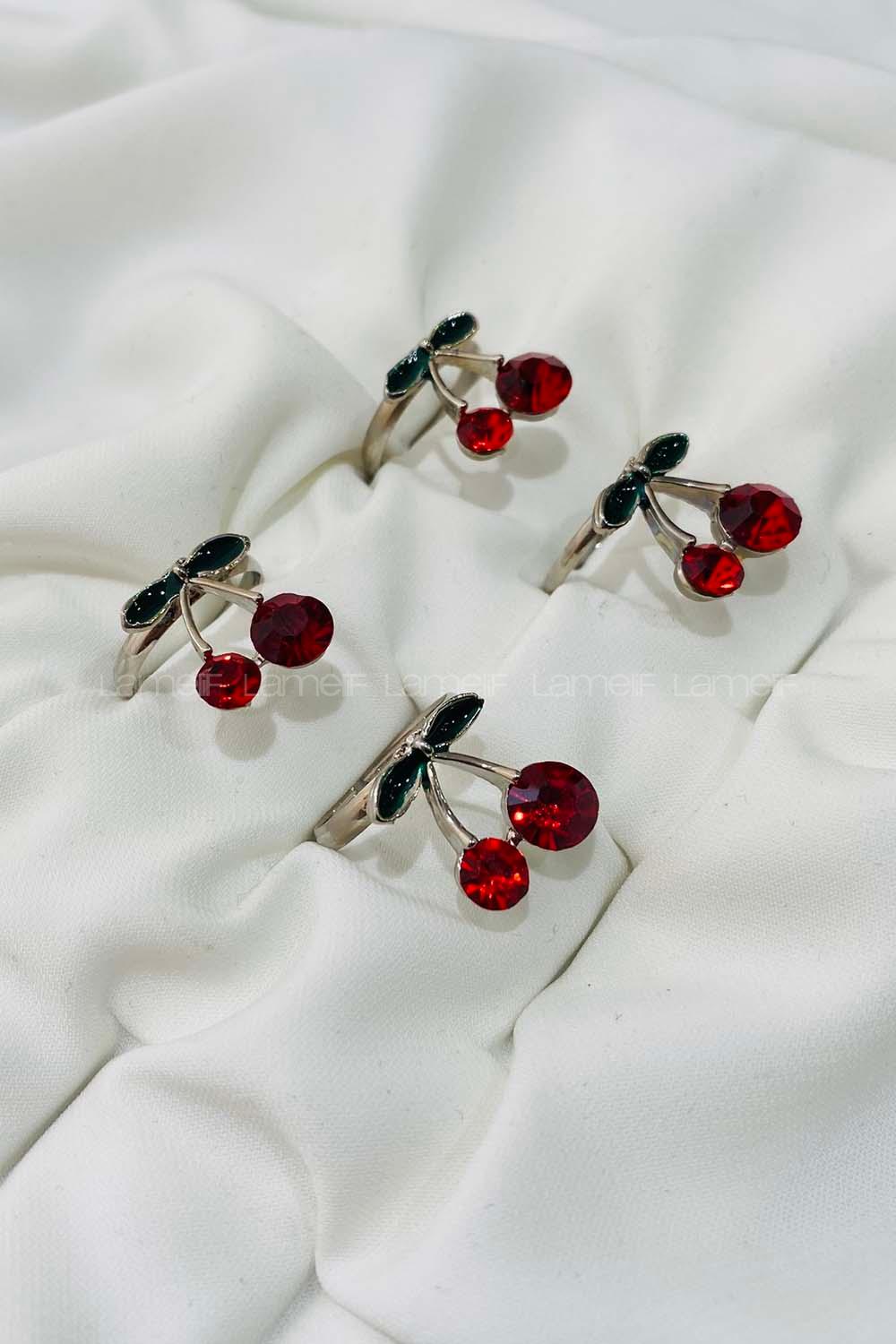 Modalamelif Gümüş Kiraz Yüzük