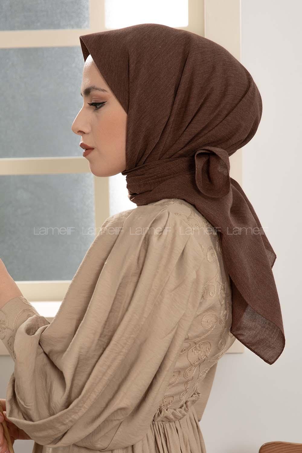 Modalamelif Keten Eşarp Kahverengi