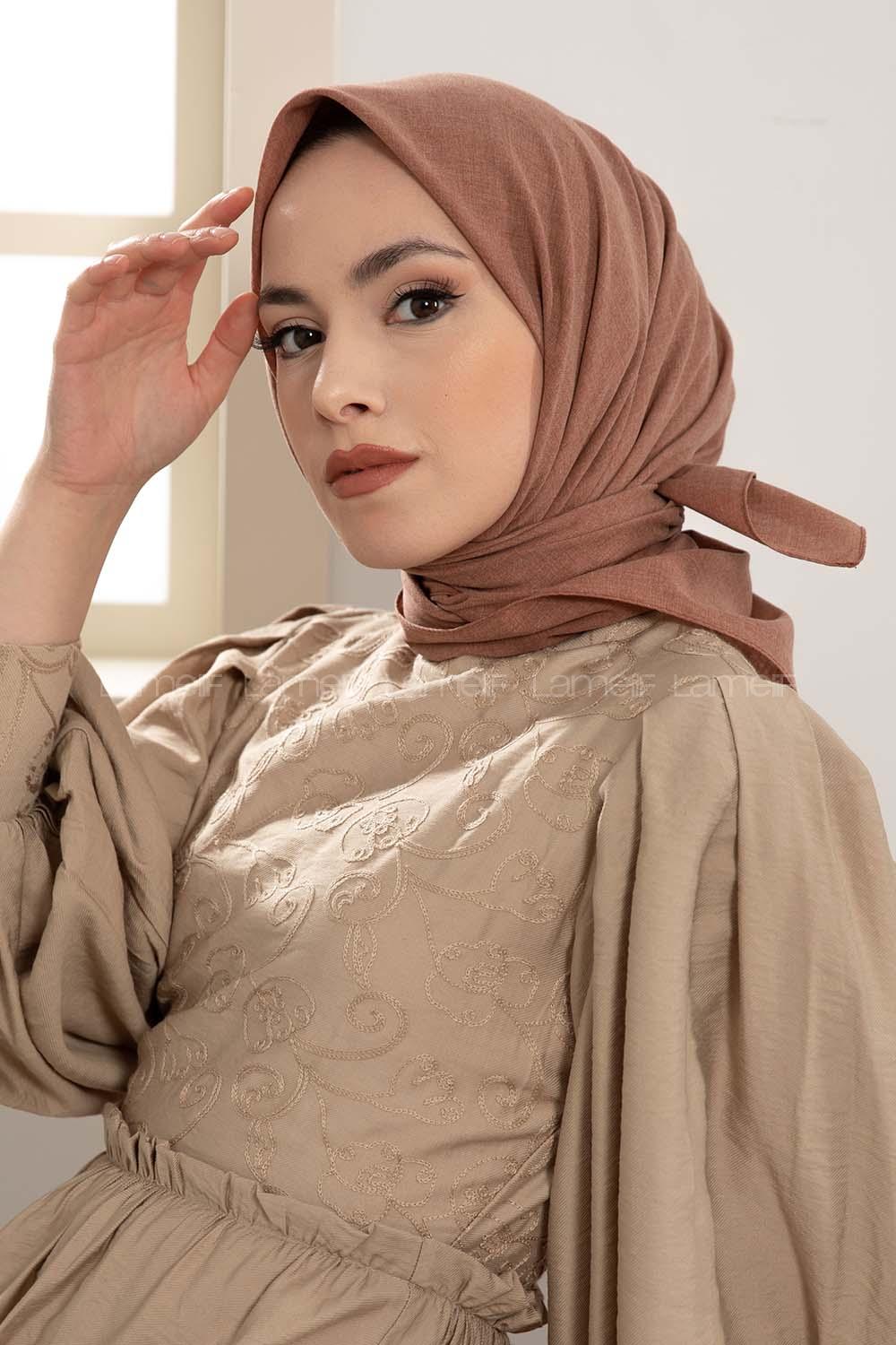 Modalamelif Keten Eşarp Şeftali