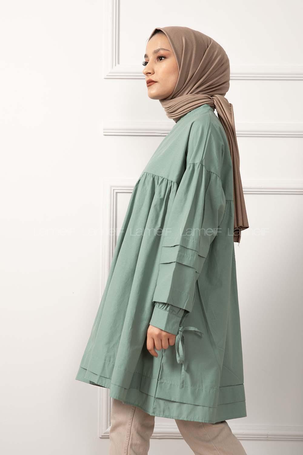 Modalamelif Kol Bağlamalı Tunik Çağla Yeşili