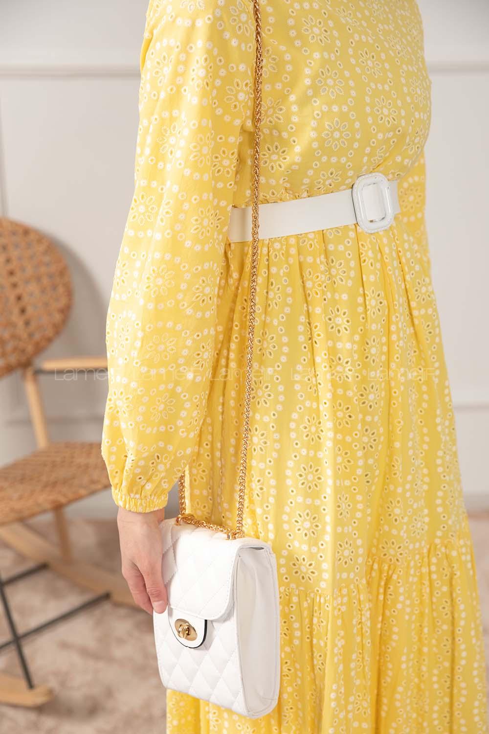 Modalamelif Messenger Model Kapitone Baskı Çanta Beyaz