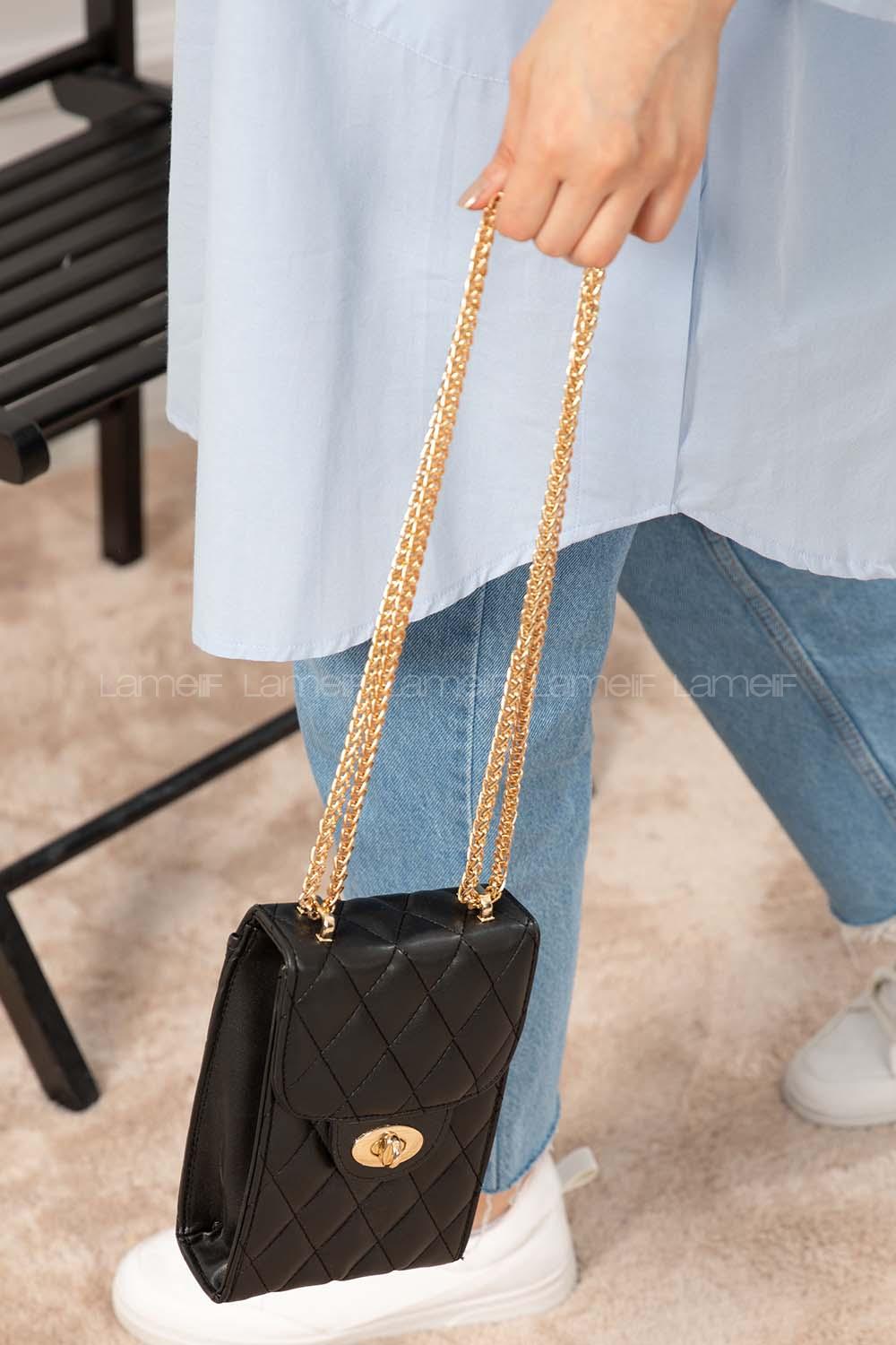 Modalamelif Messenger Model Kapitone Baskı Çanta Siyah