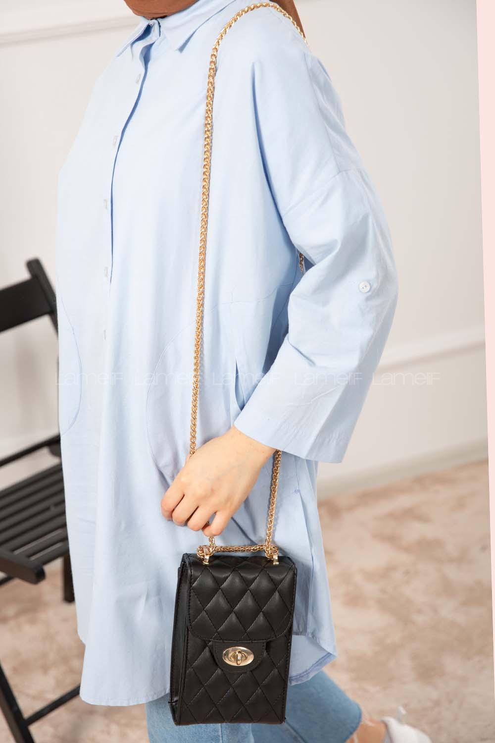 Modalamelif Messenger Model Kapitone Baskı Çanta Siyah