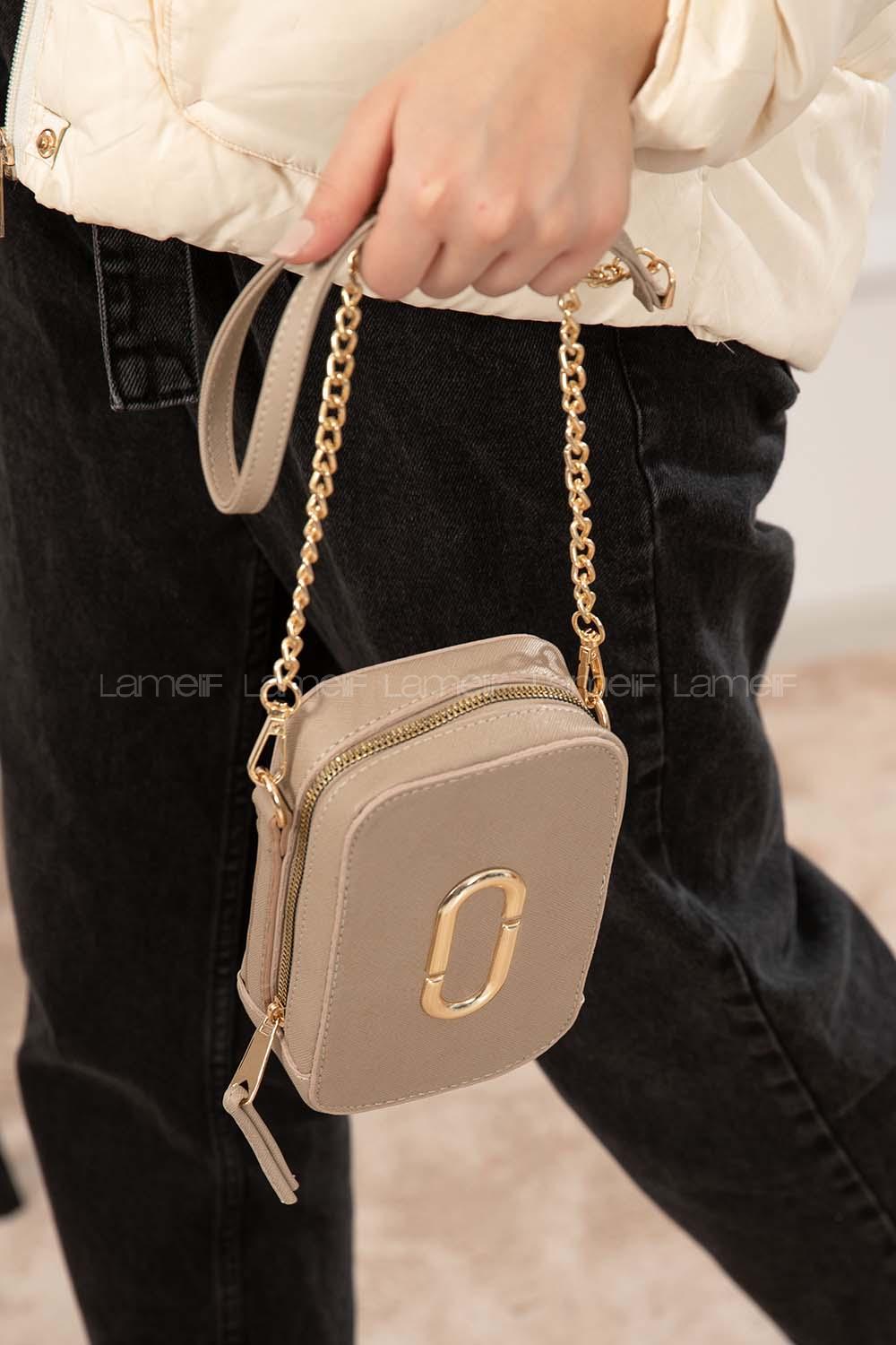 Modalamelif  Metal Detay Trok Çanta Vizonrengi