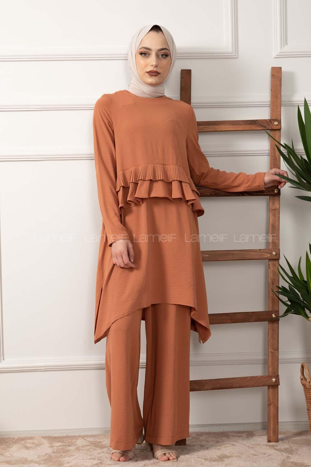 Modalamelif Önü Pile Fırfırlı İkili Takım Kiremit