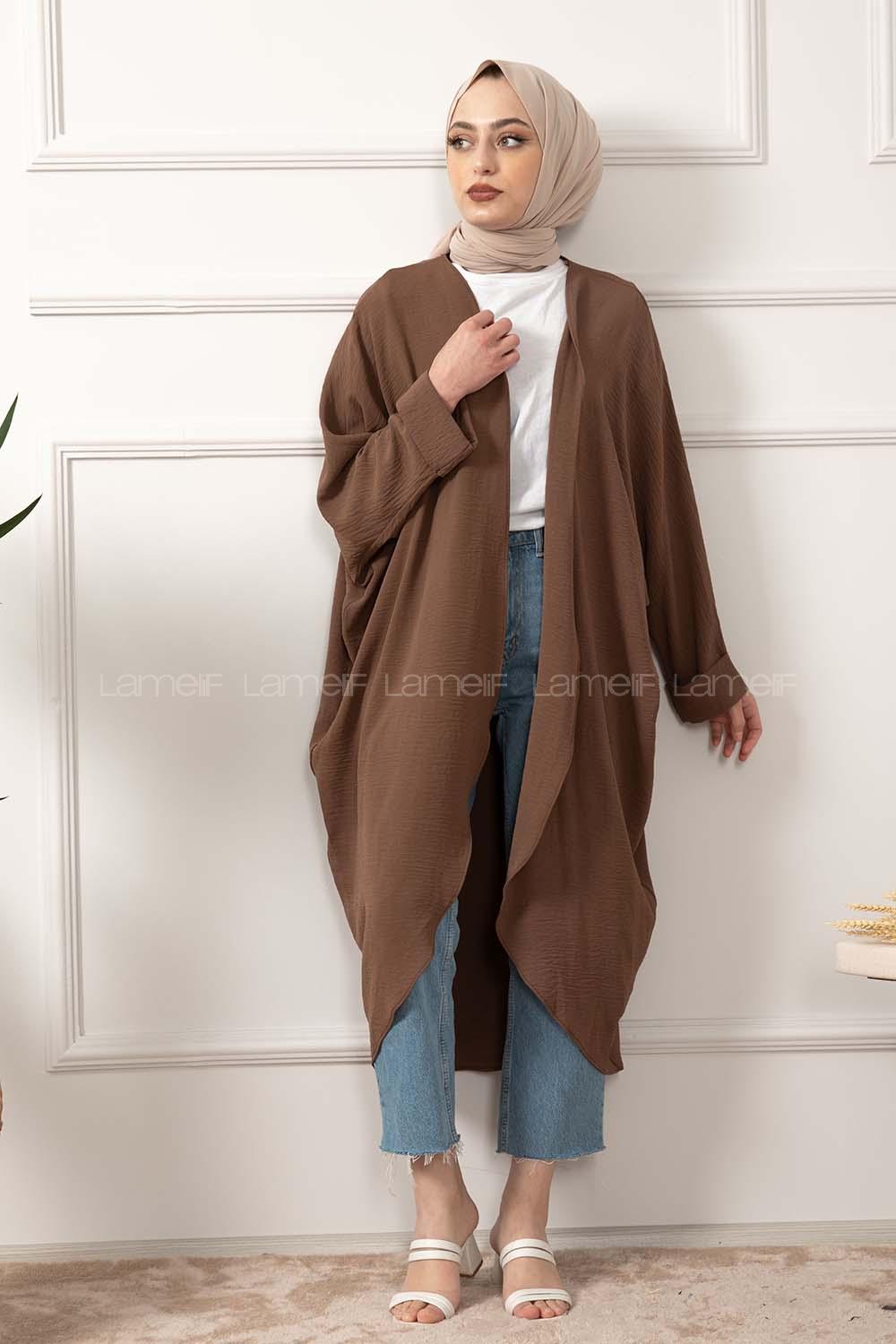 Modalamelif ya_rasa Kol Ayrobin Kimono Acı Kahve