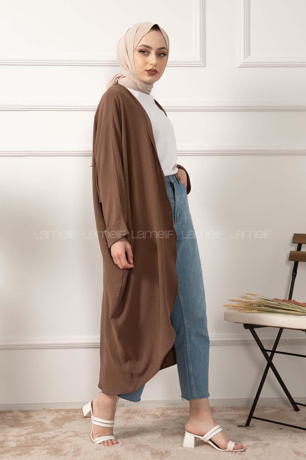 Modalamelif ya_rasa Kol Ayrobin Kimono Acı Kahve