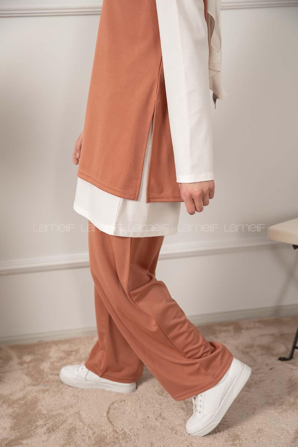 Modalamelif Yarım Balıkçı yaka 3 Lü  Takım Pastel Pudra