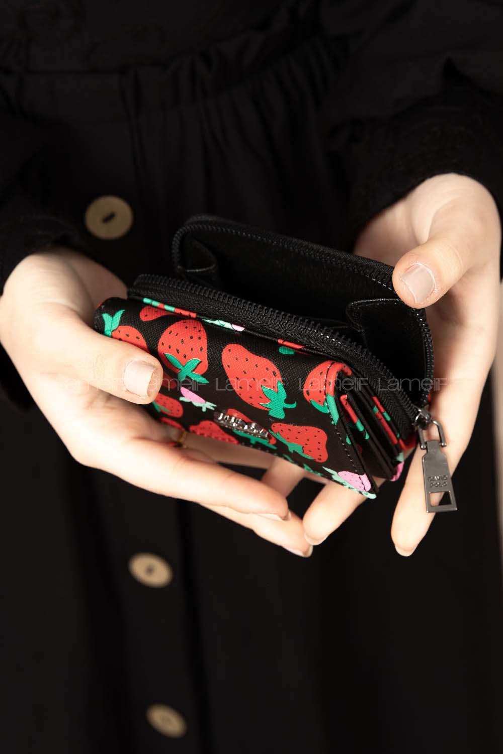 Modalamelif David Polo Çilek Desenli Cüzdan