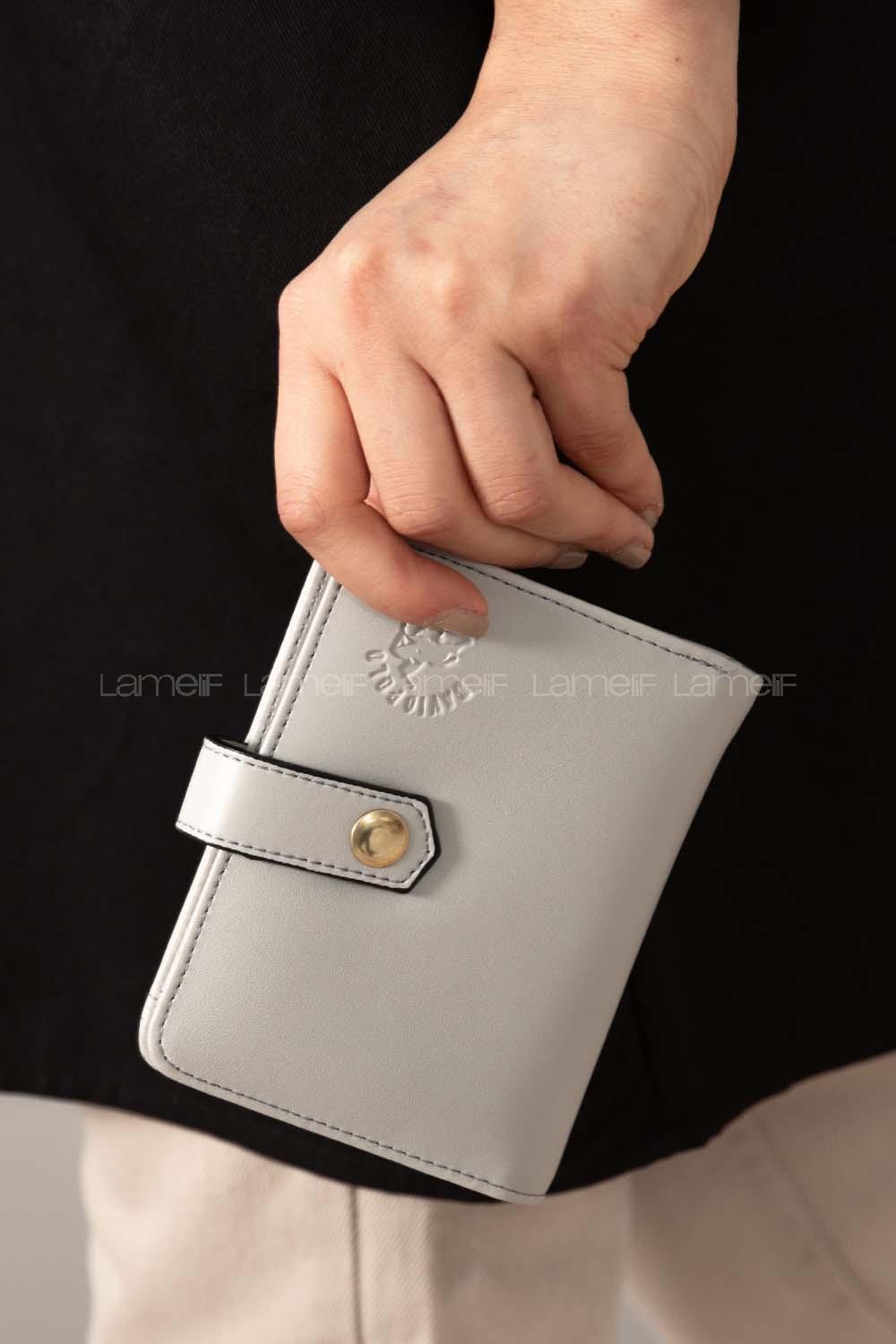 Modalamelif David Polo Kapak Kilitli Cüzdan Açık Gri