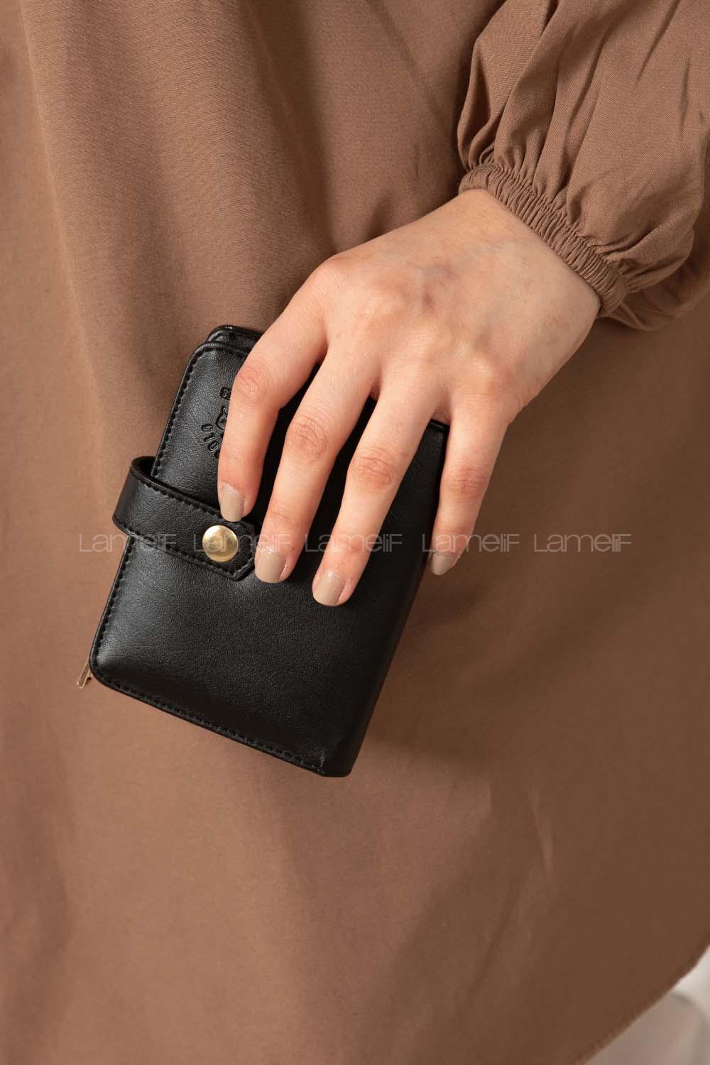 Modalamelif David Polo Kapak Kilitli Cüzdan Siyah