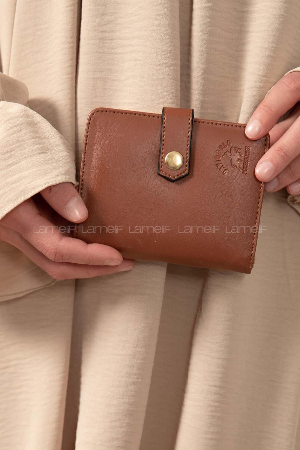 Modalamelif David Polo Kapak Kilitli Cüzdan Taba