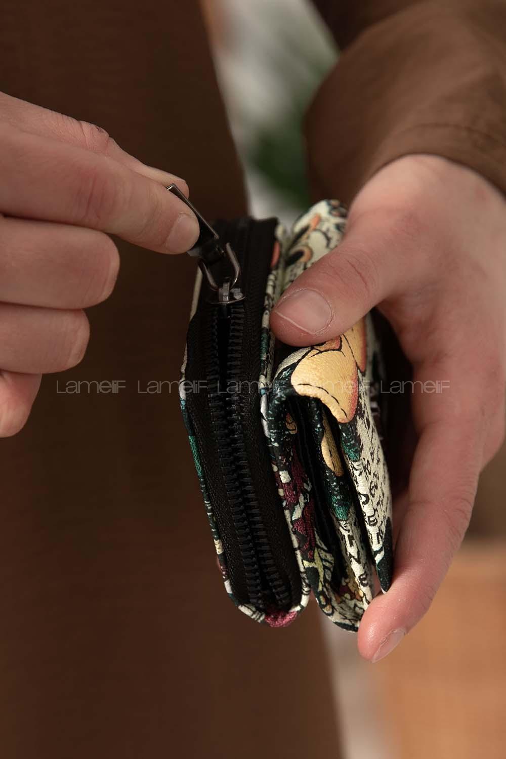 Modalamelif David Polo Mickey Desenli Cüzdan Siyah