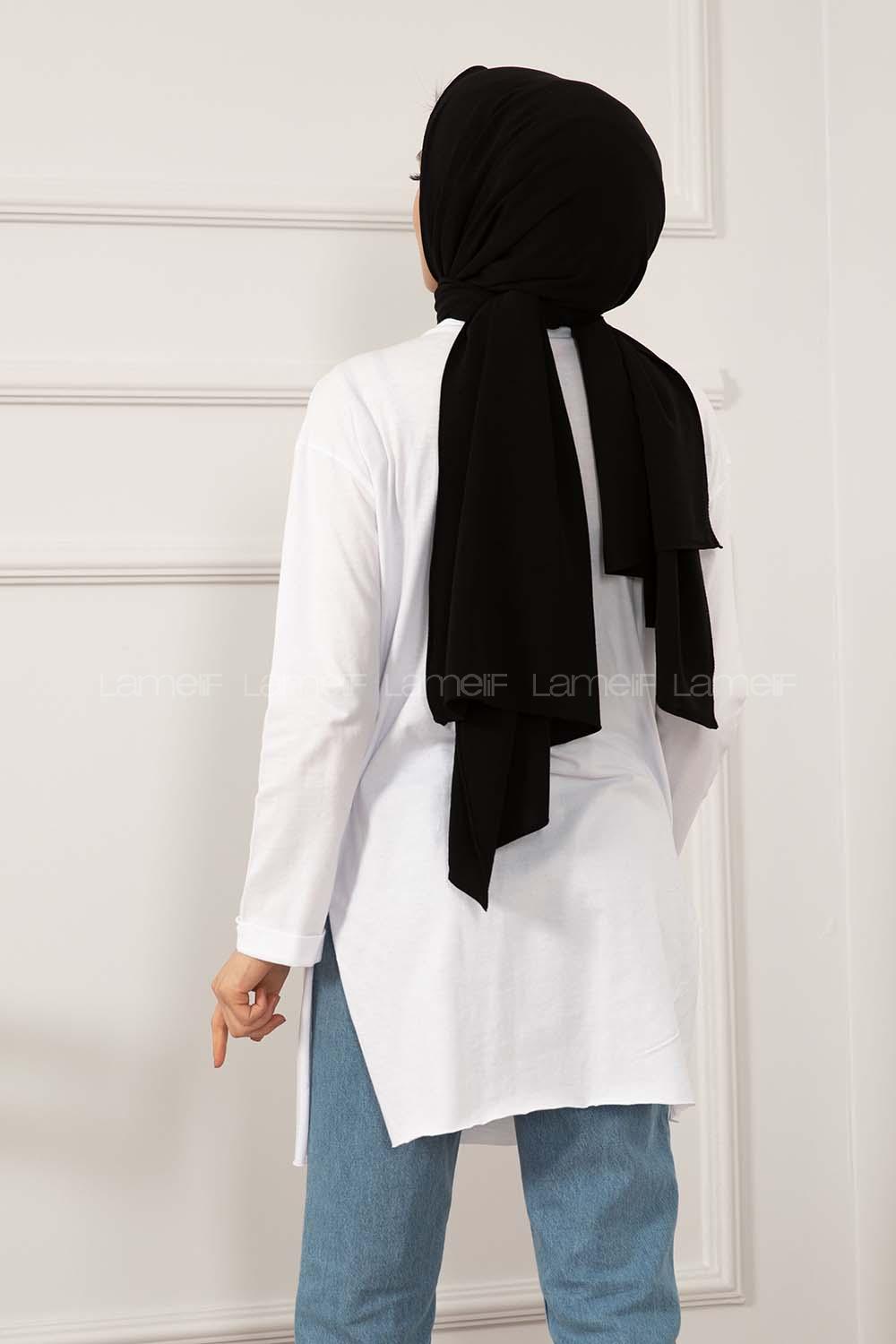 Modalamelif Düz Renk Yırtmaçlı Sweatshirt Beyaz