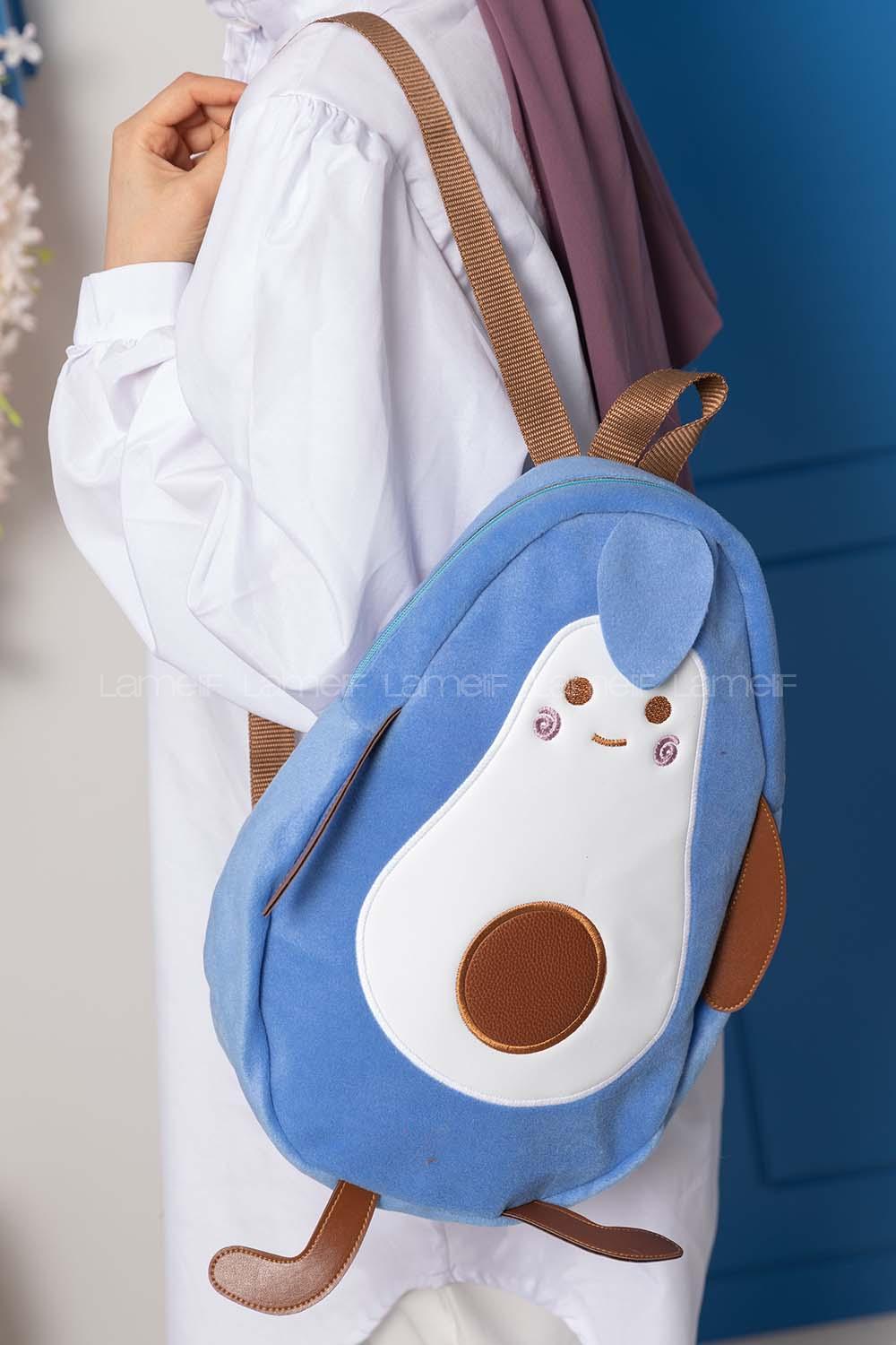 Modalamelif Peluş Avokado Sırt Çantası Açık Mavi