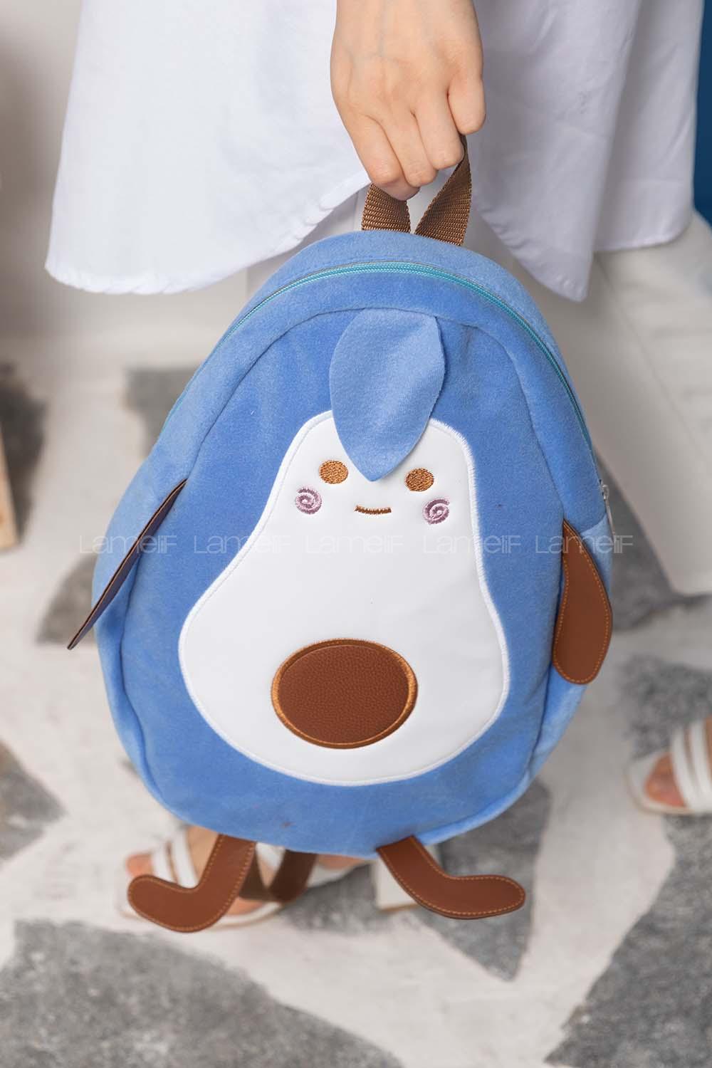 Modalamelif Peluş Avokado Sırt Çantası Açık Mavi