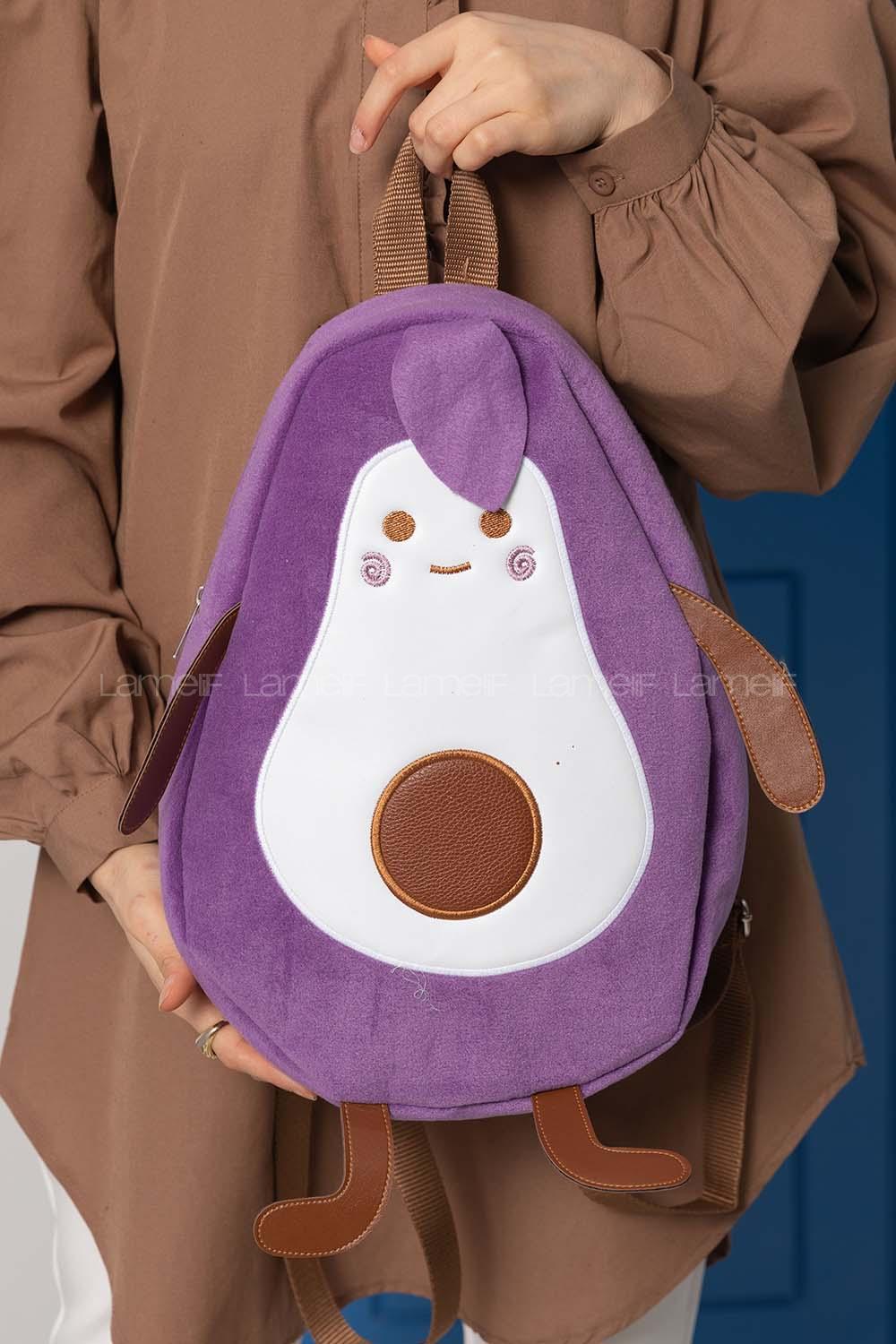Modalamelif Peluş Avokado Sırt Çantası Mor