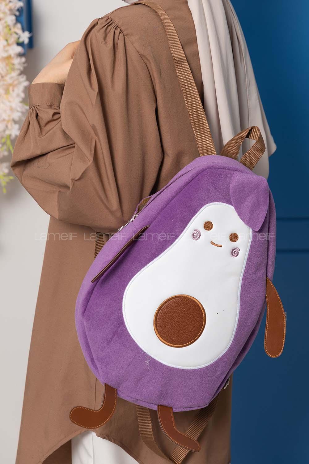 Modalamelif Peluş Avokado Sırt Çantası Mor