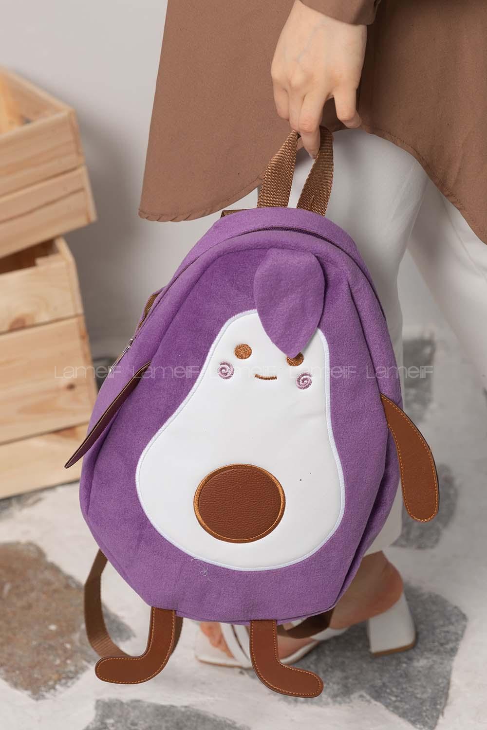 Modalamelif Peluş Avokado Sırt Çantası Mor