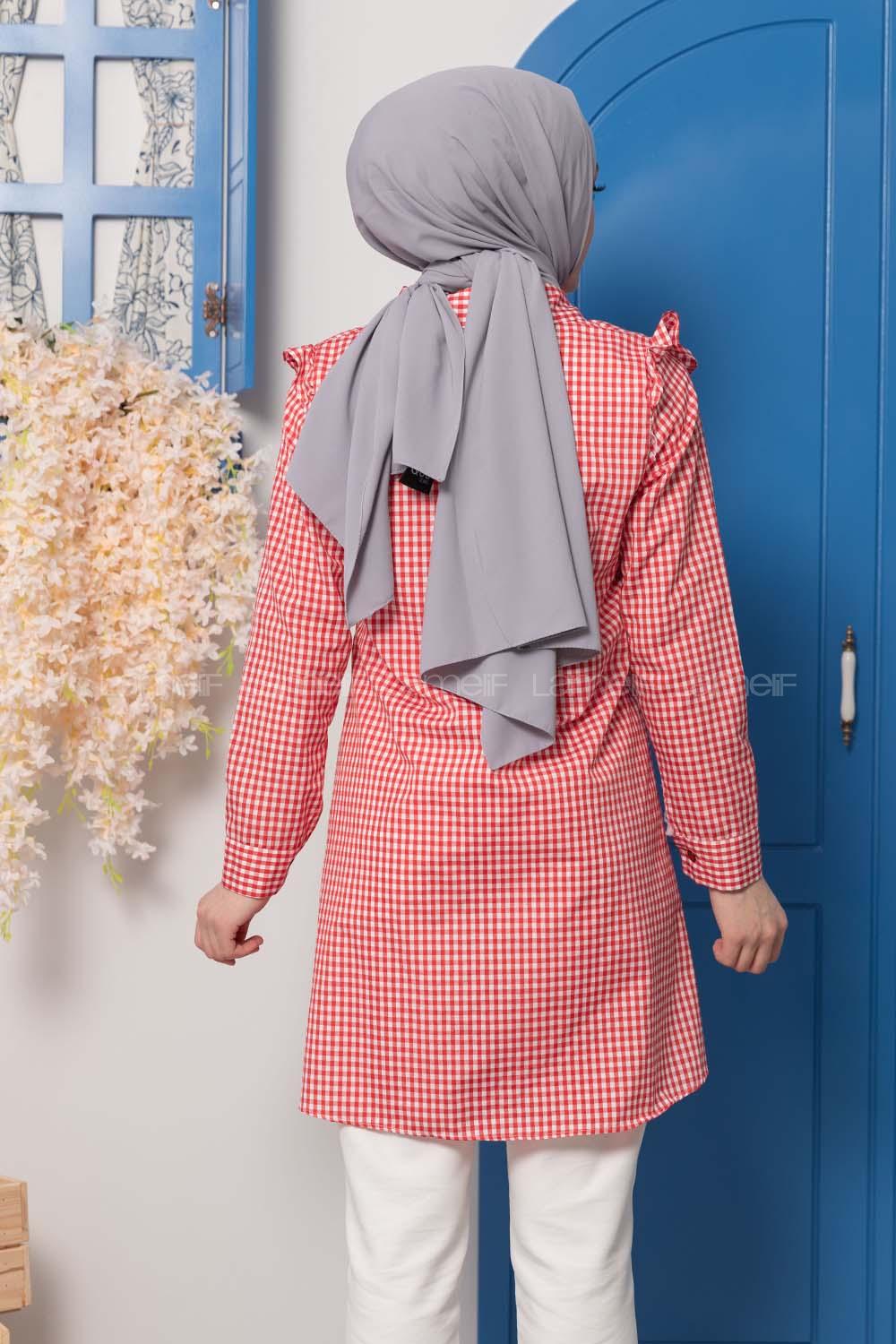 Modalamelif Pötikare Desen Tunik Kırmızı