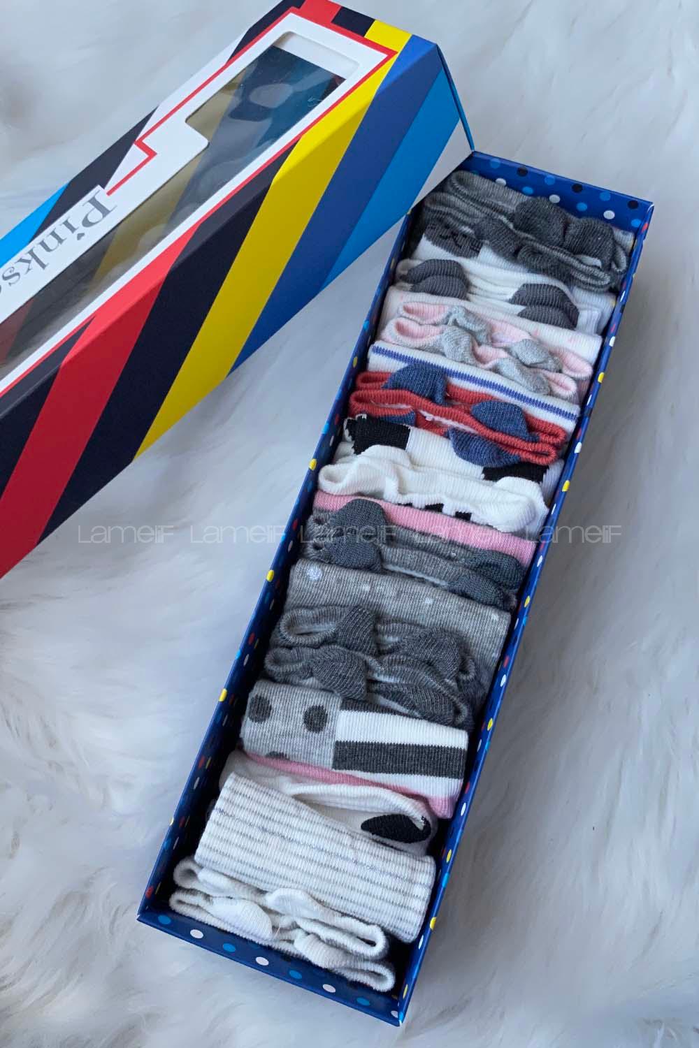 Modalamelif Sevimli Desen Patik Çorap 9lu Kutu