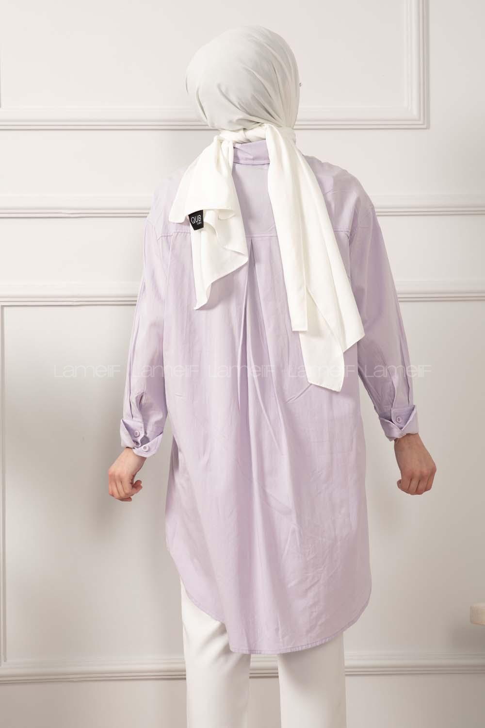 Modalamelif Tek Cepli Salaş Gömlek Lila