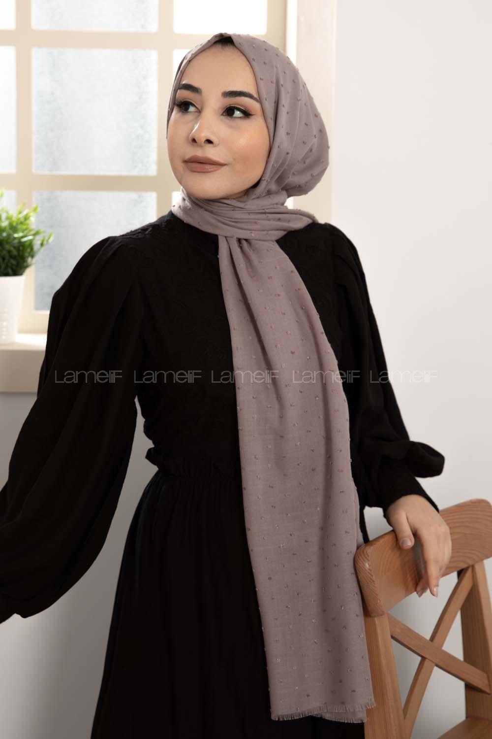 Modalamelif Ponpon Şal Koyu Vizonrengi