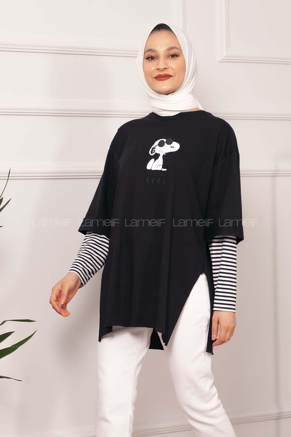 Modalamelif Feeling Cool Baskılı T-shirt Siyah