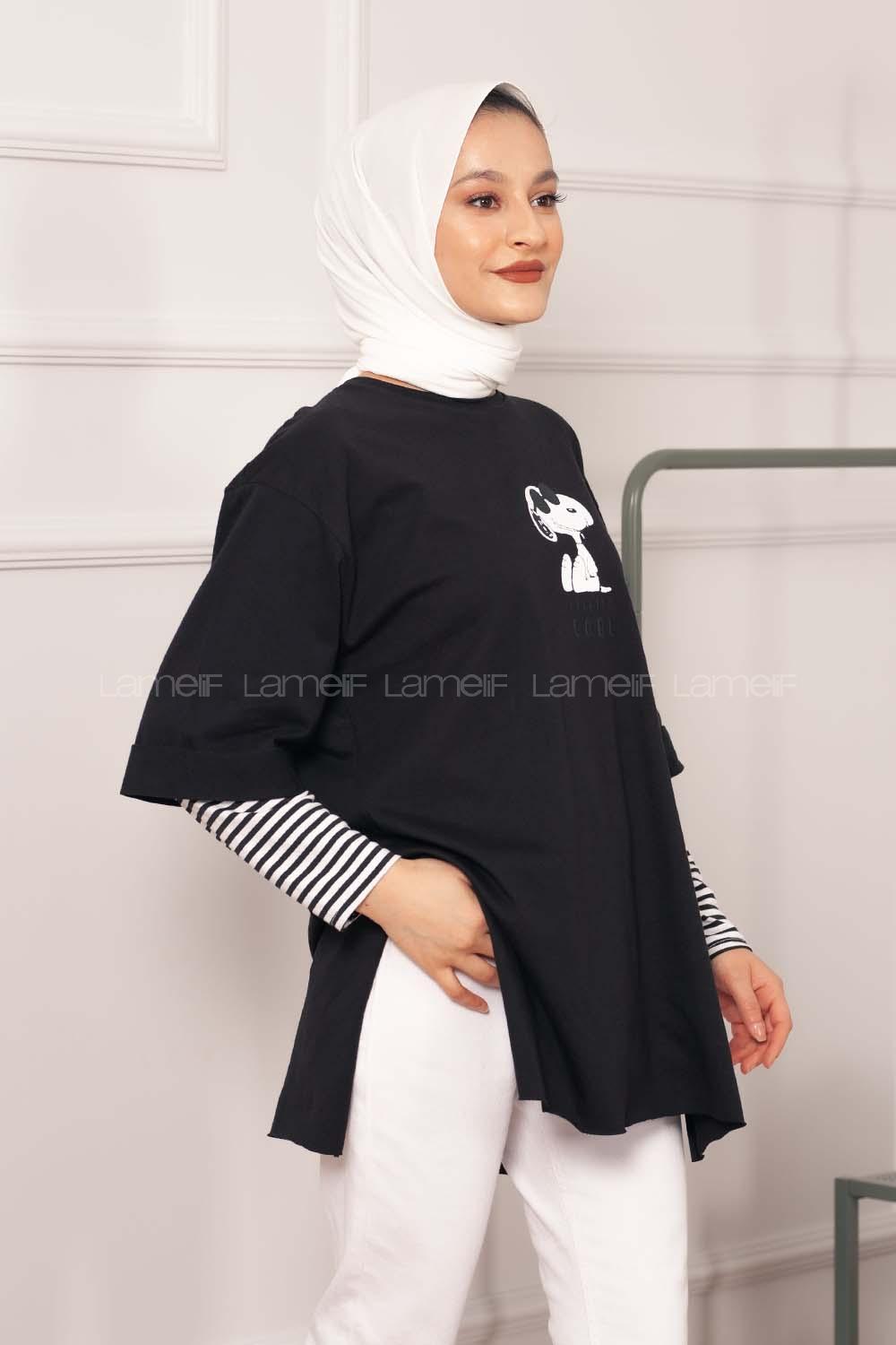 Modalamelif Feeling Cool Baskılı T-shirt Siyah