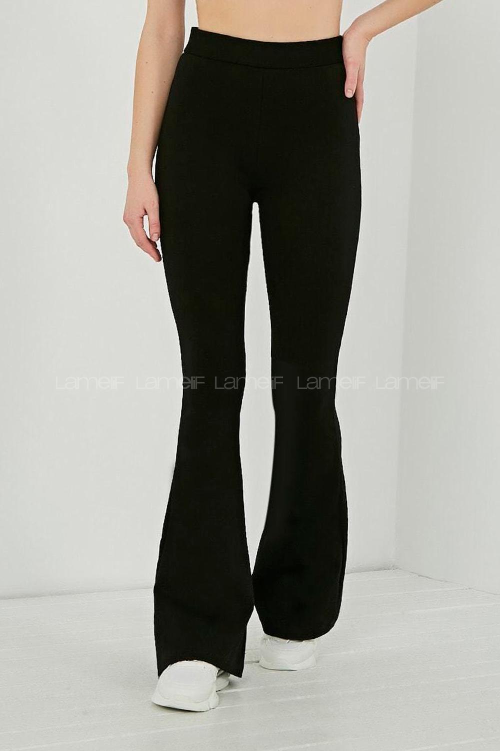 Black Cotton Elastic Waist Comfortable Leggings