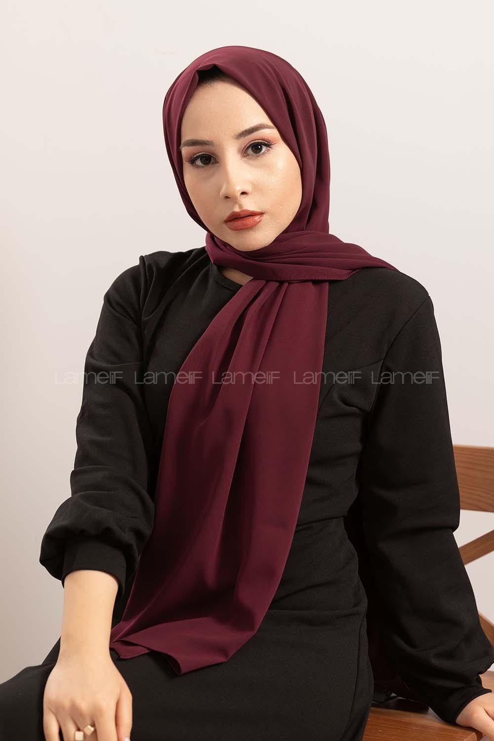 Modalamelif Acı Bordo Medine İpeği Şal