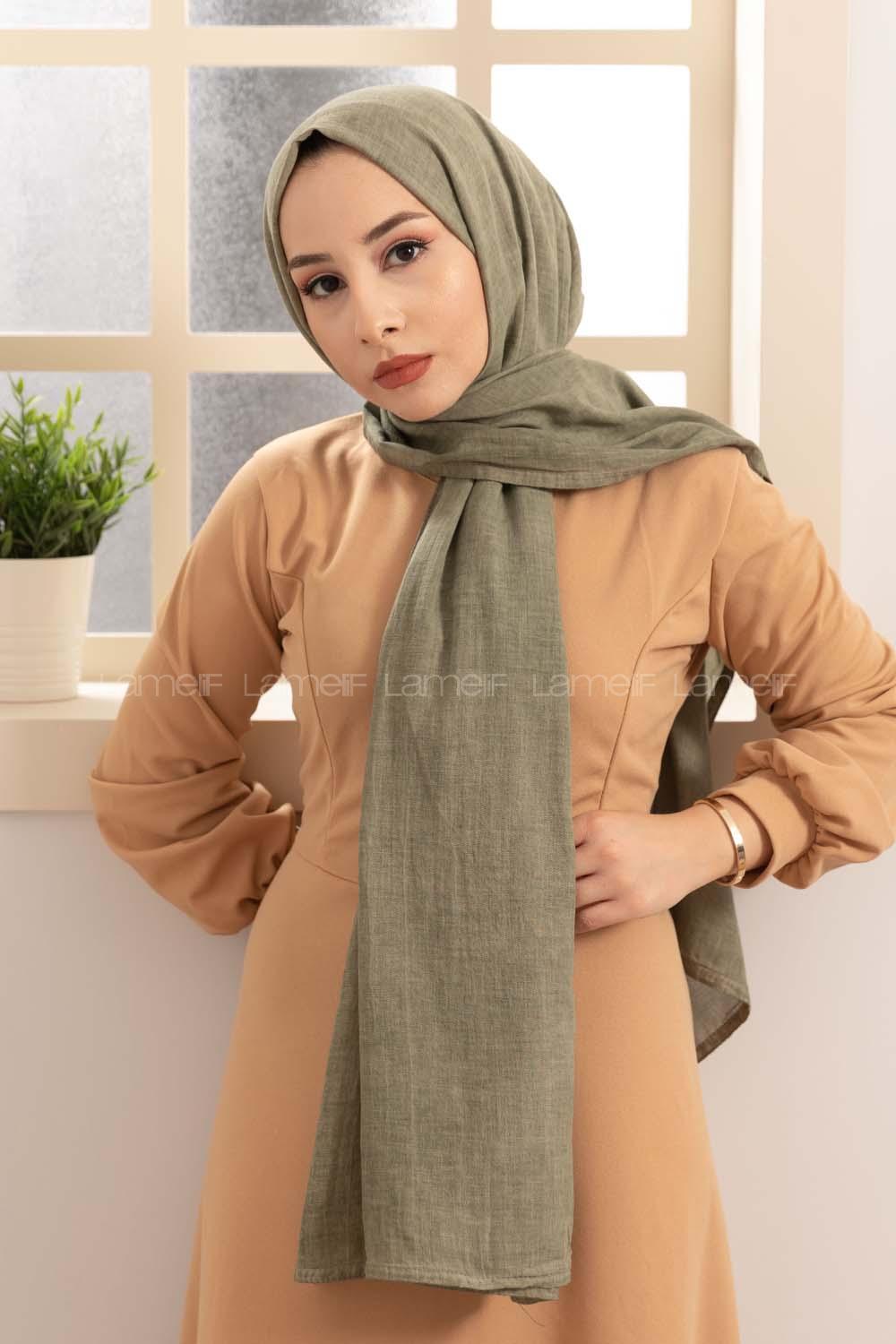 Modalamelif Mint Taşlanmış Pamuk Vual Şal