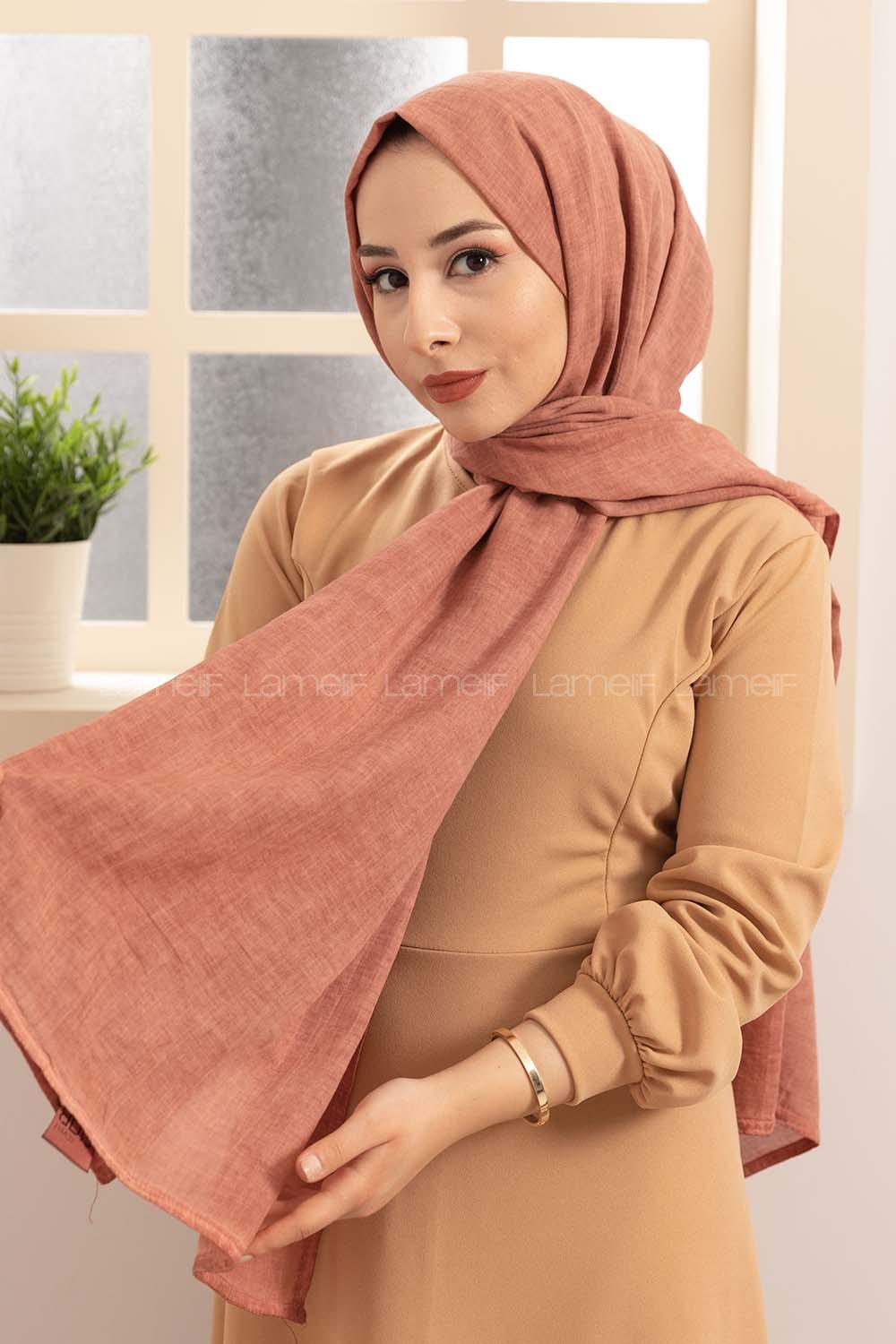 Modalamelif Yavru Ağzı Taşlanmış Pamuk Vual Şal