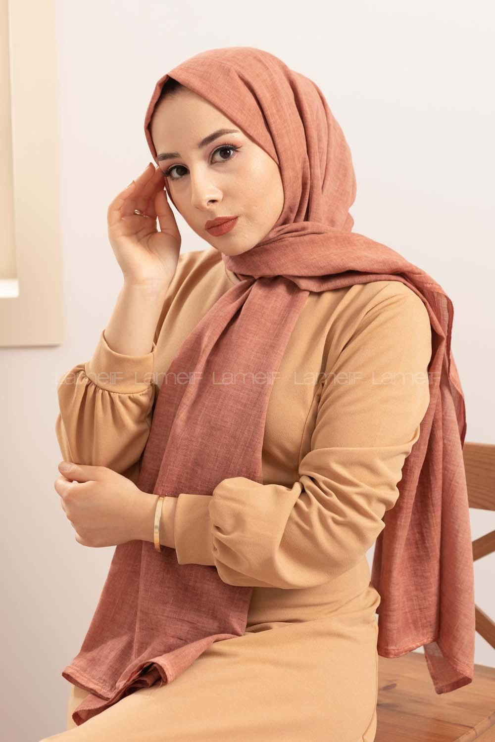 Modalamelif Yavru Ağzı Taşlanmış Pamuk Vual Şal