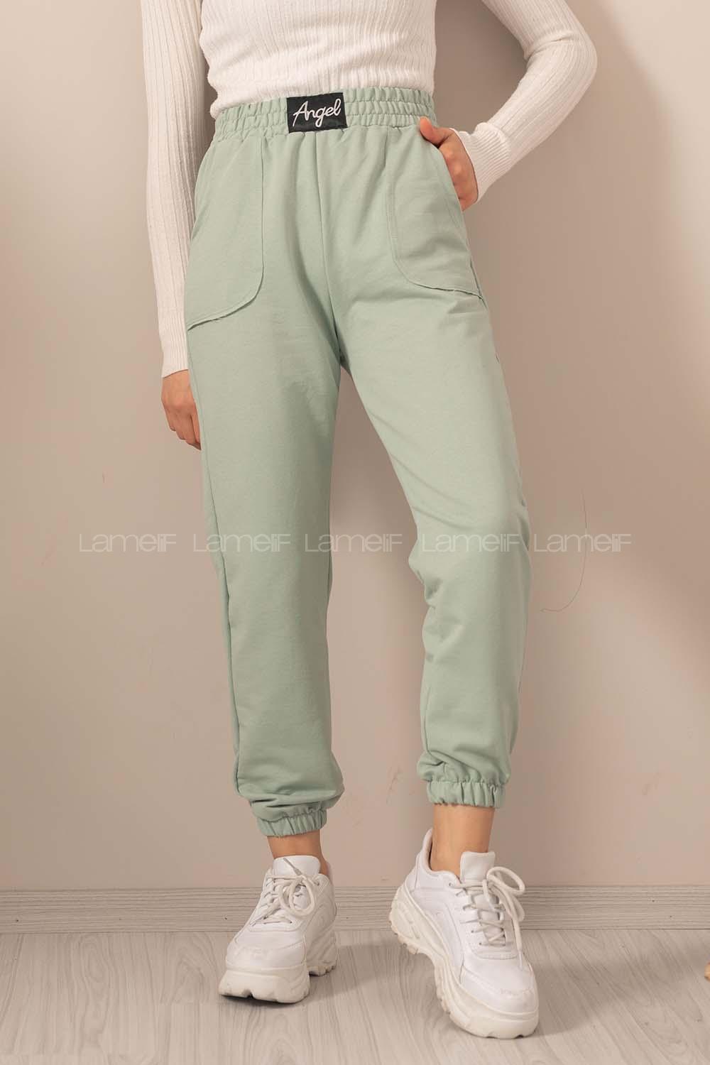 Modalamelif Angel Armalı  Cepli Eşofman Altı Çağla