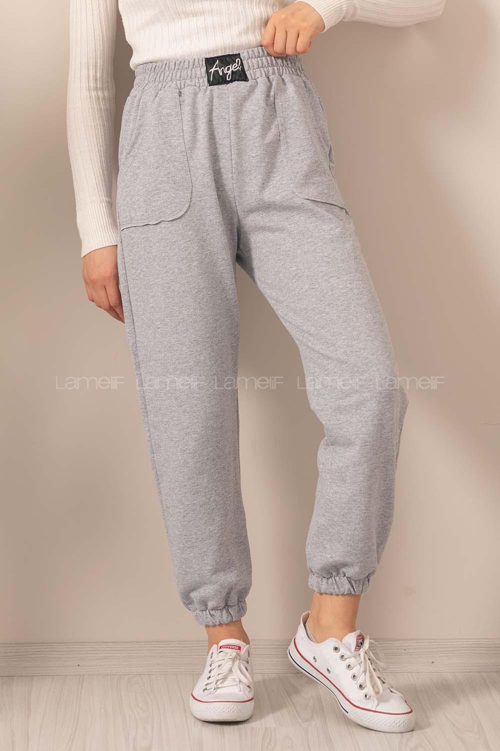 Modalamelif Angel Armalı  Cepli Eşofman Altı Gri