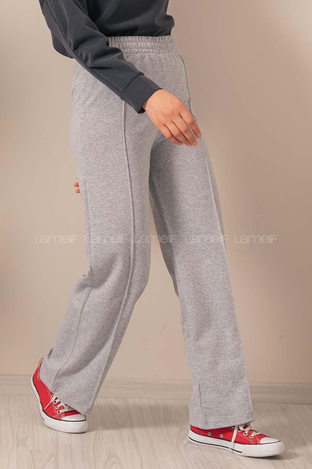 Modalamelif Bol Paça Çımalı Eşofman Gri