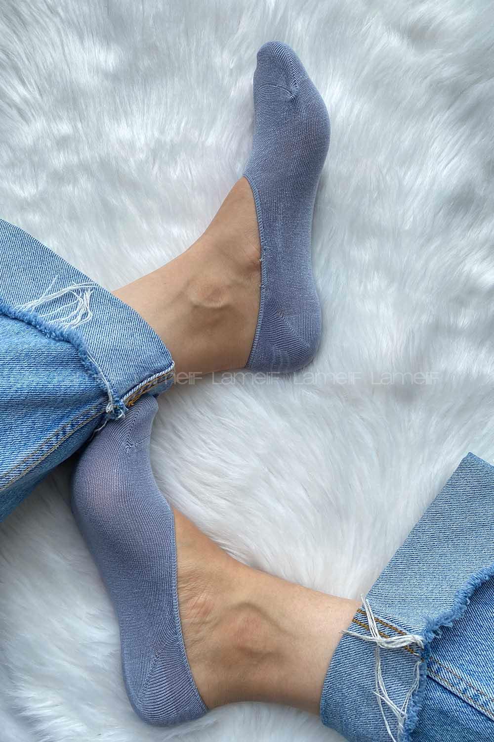 Modalamelif Bambu Babet Çorap Gri