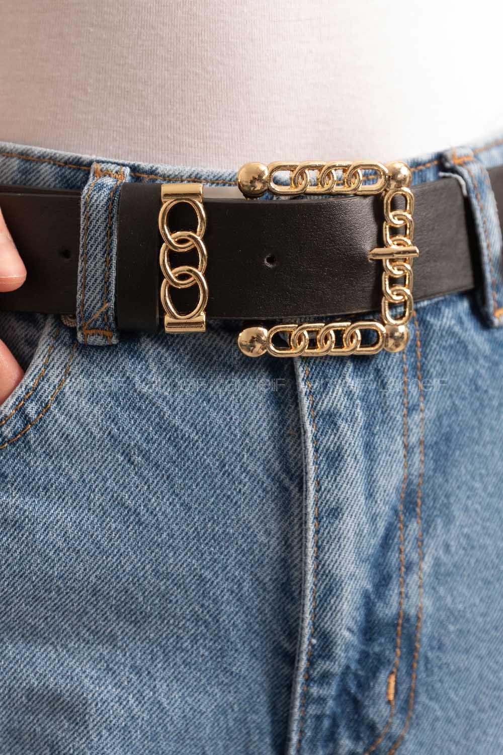 Modalamelif Kare ZincirTokalı Kemer Altın