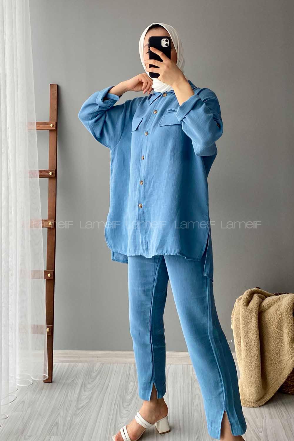 Modalamelif Kapak Cepli İkili Takım Açık Mavi