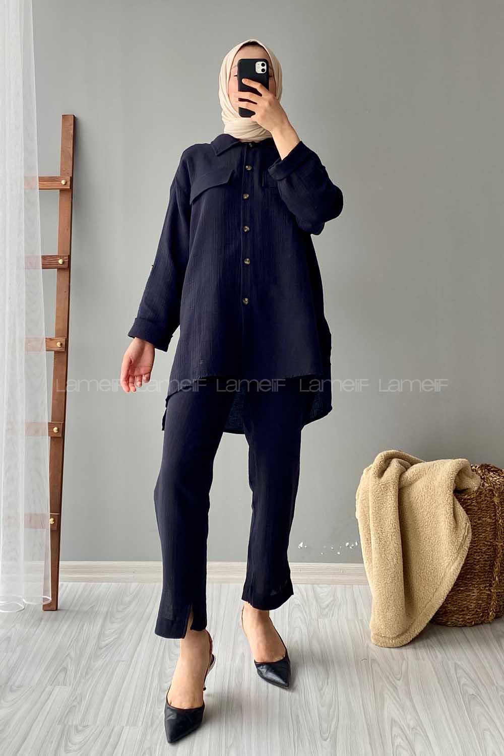 Modalamelif Kapak Cepli İkili Takım Siyah